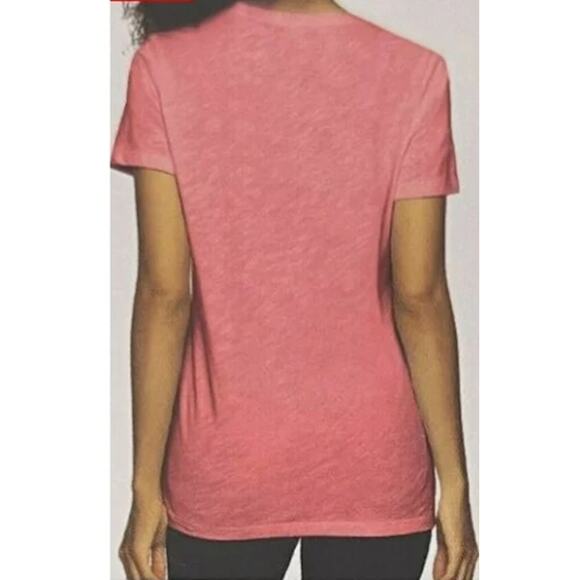 *FELINA Ladies' Slub Jersey V-Neck Short Sleeve Top, Pink Chateau Rose - Medium - Picture 2 of 2